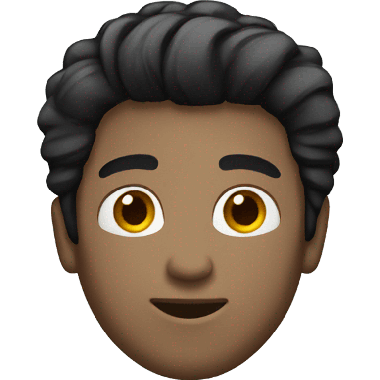 guy with black hair straight hair combed emoji