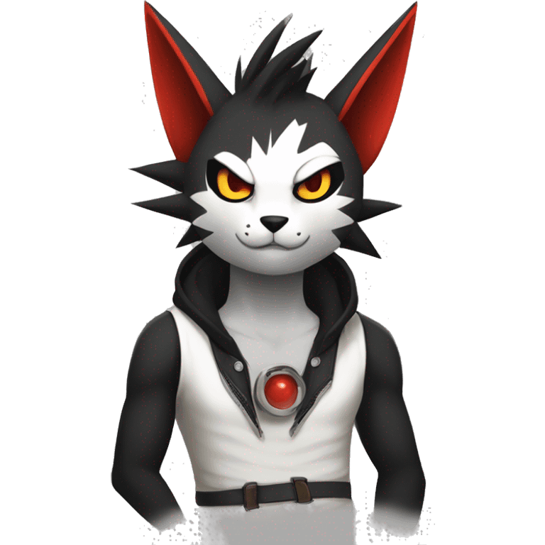 Black Cool Edgy Anthro Zangoose Litten Fakémon  emoji