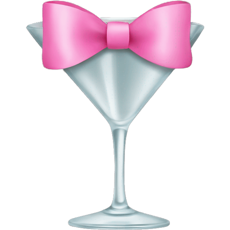 martini glass with pink bow emoji