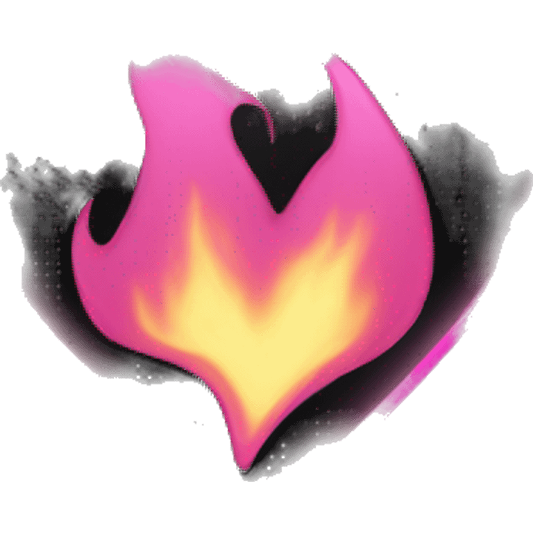 black heart with pink flames emoji