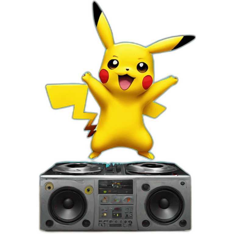 pikachu dancing on soundsystem emoji