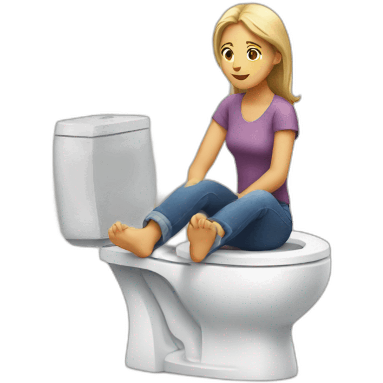 woman sitting on toilets emoji