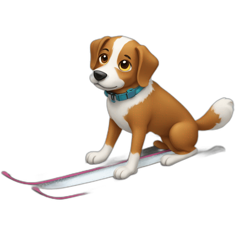 dog skiing emoji