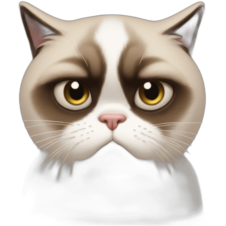 the real grumpy cat with long aire emoji