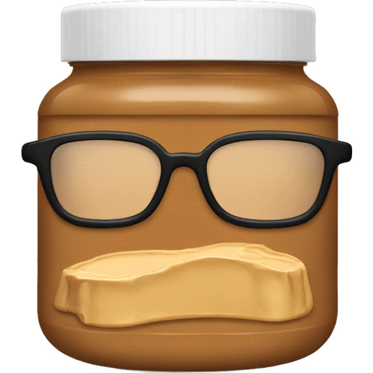 Peanutbutter jar with glasses emoji