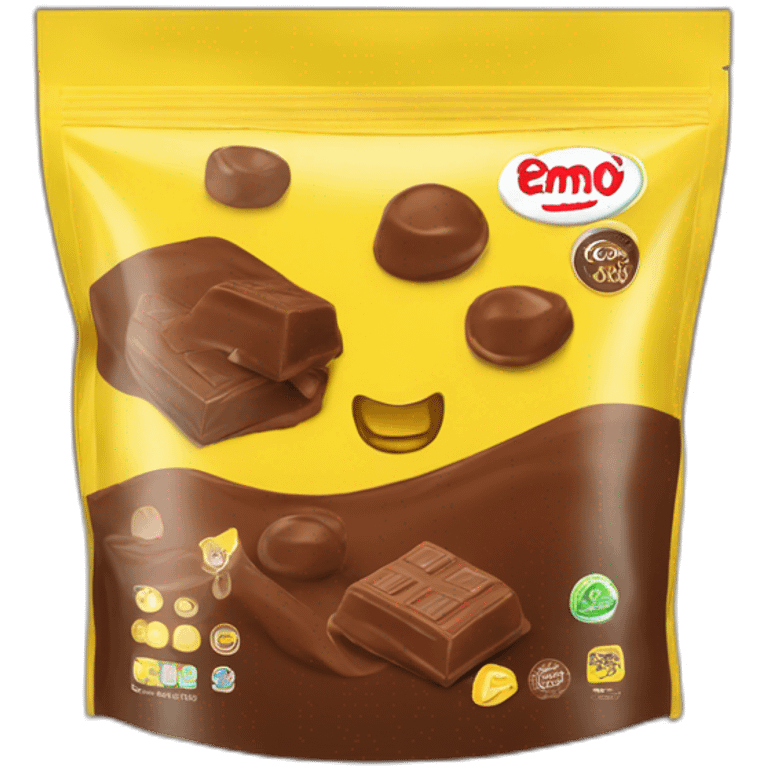 powder chocolate flavour - yellow bag emoji