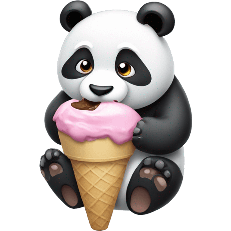 Panda eating ice cream emoji