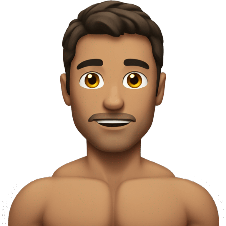 Brunette man with muscles  emoji