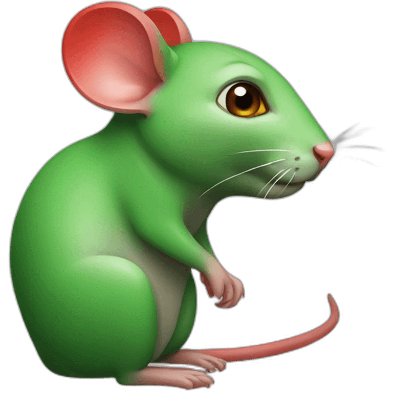 Green red rat emoji