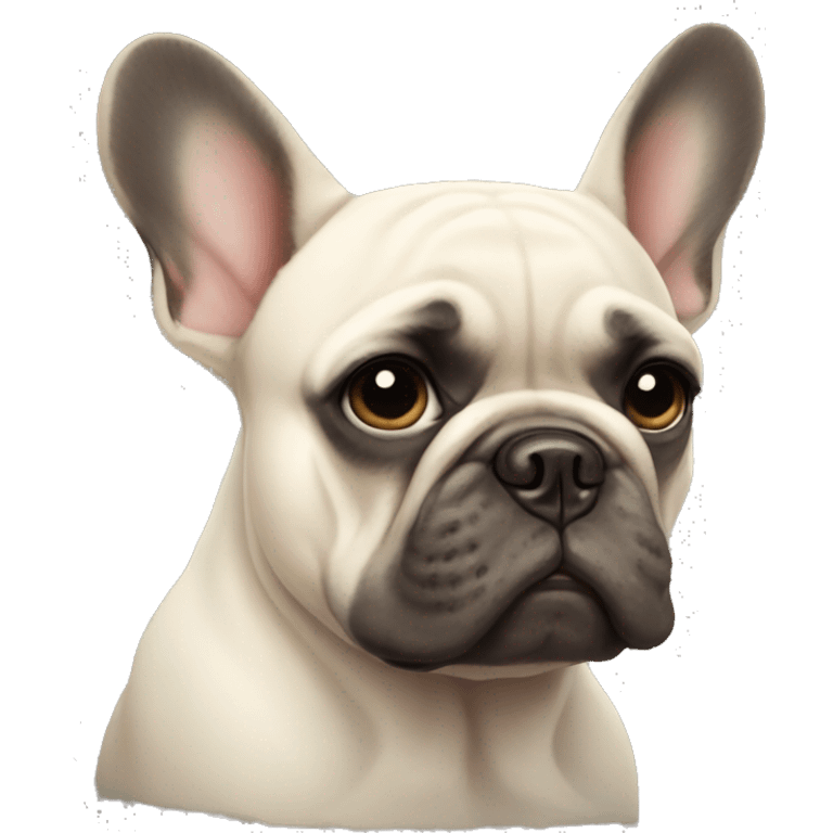 Sad french bulldog emoji