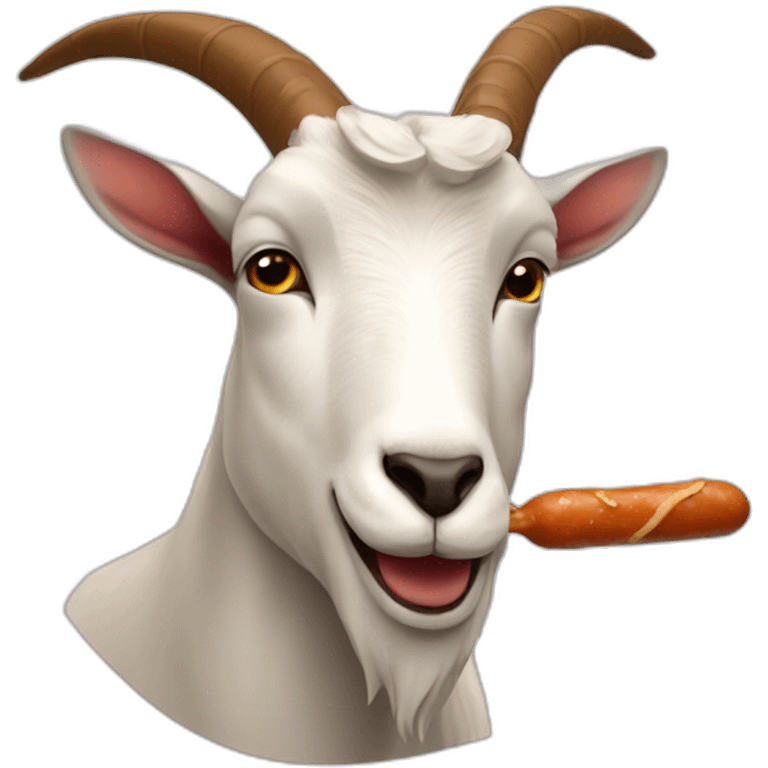 goat eating sausage emoji