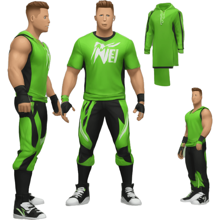 The Miz wwe with this clothes green emoji