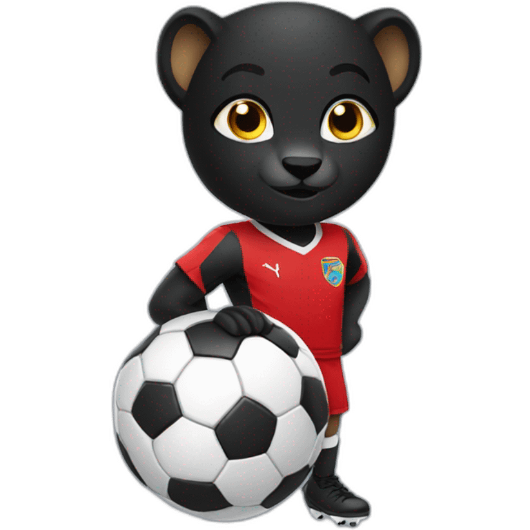 Black Panter (animal) play soccer emoji