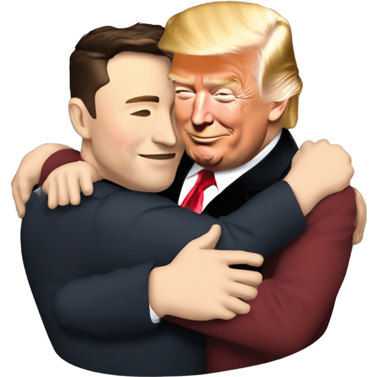 elon musk and donald trump hugging emoji