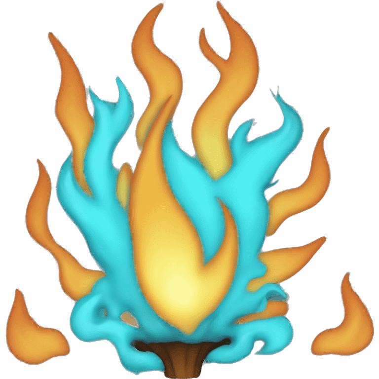 Cyan flame emoji