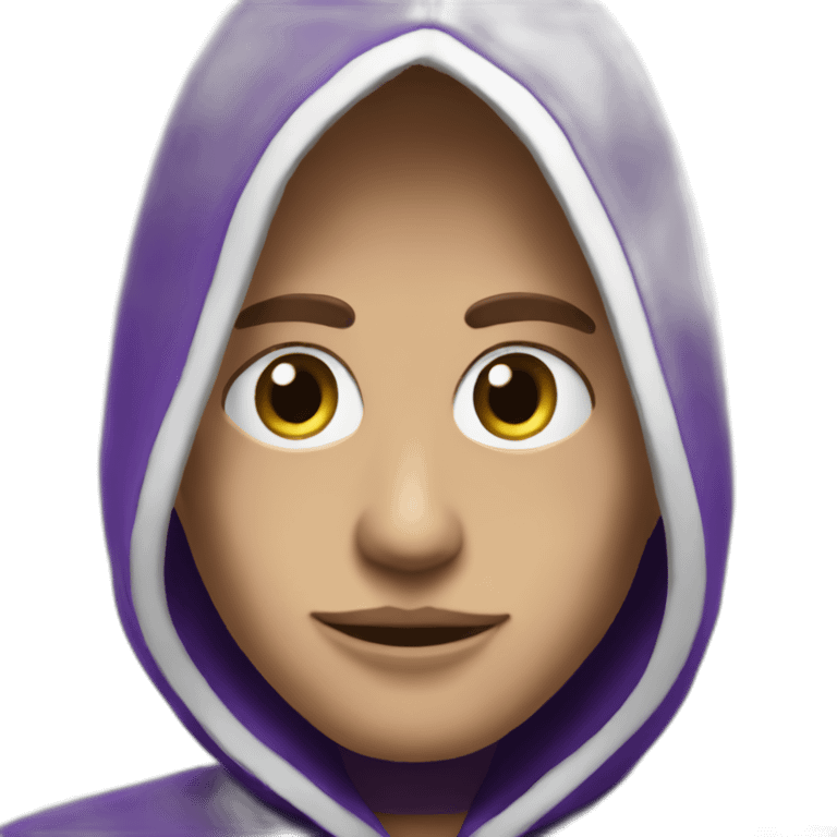 Dominus black hoddie purple eyes emoji