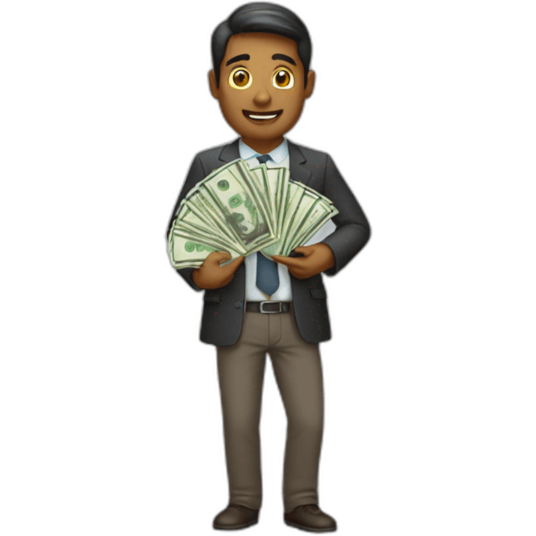 Man Carrying Money in Hand emoji