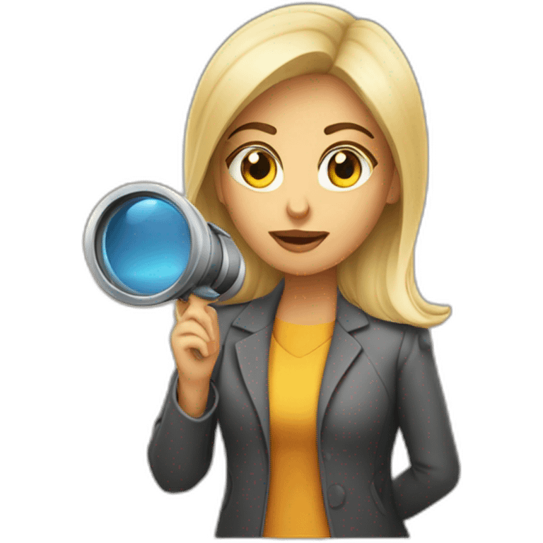 DETIVE MULHER INVESTIGANDO COM LUPA emoji