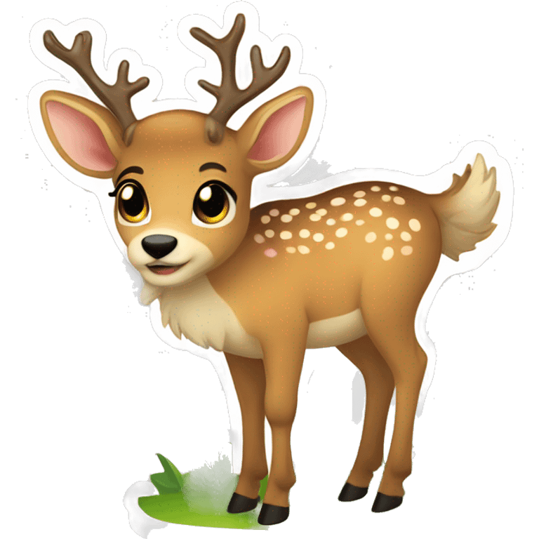 cute deer sticker pacstickers with independent contacts emoji