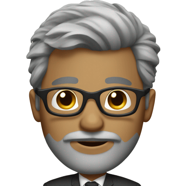 Groom with Short grey Hait and very Long grey beard glases emoji