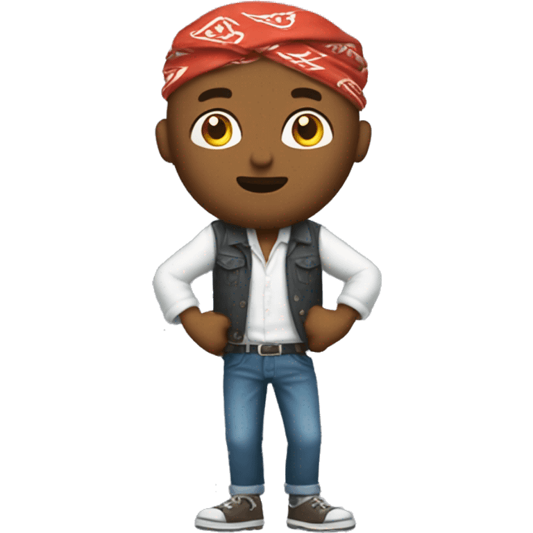 man with bandana shrugging emoji