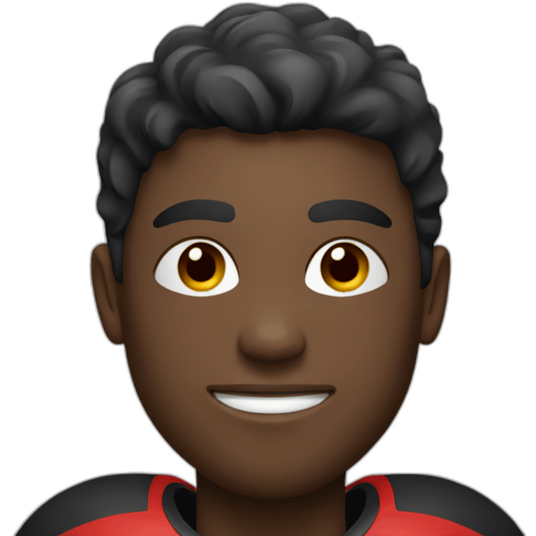 football player in black-red form emoji