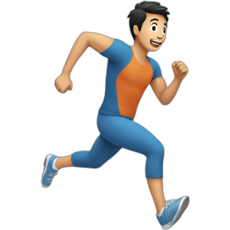 Asian man running emoji