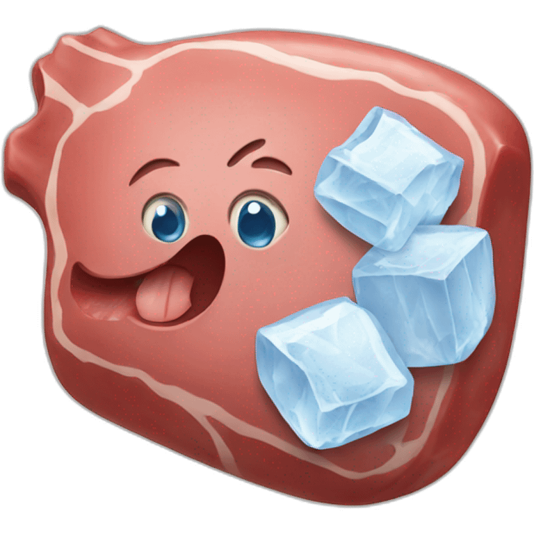 meat with ice cubes emoji