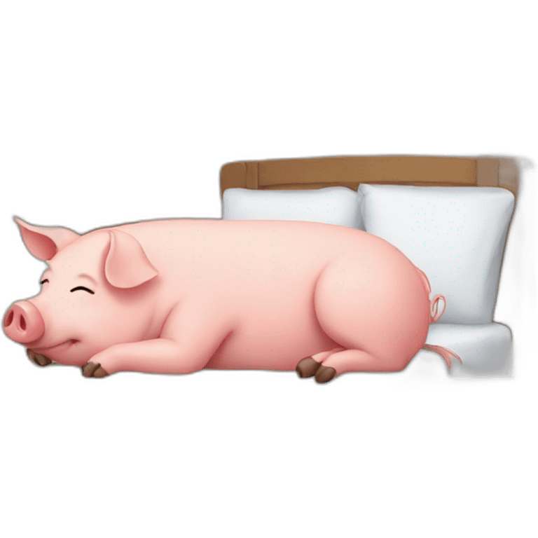 Pig sleeping in home emoji