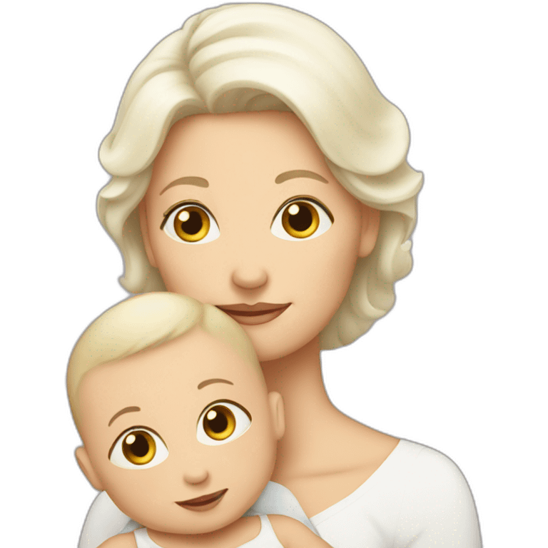 White mother baby emoji