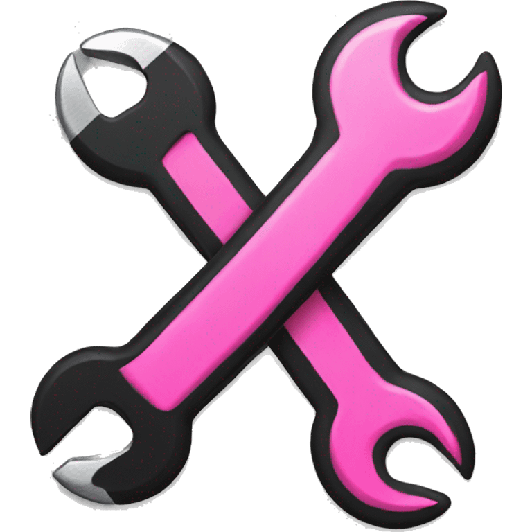 black and pink wrench emoji