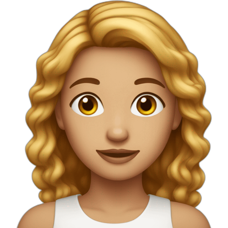 Fille à la peau pâle cheveux bruns clair emoji