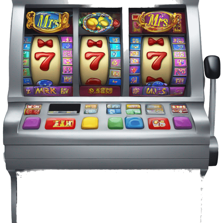 Slot machine labeled "Mr Mrs slots" emoji