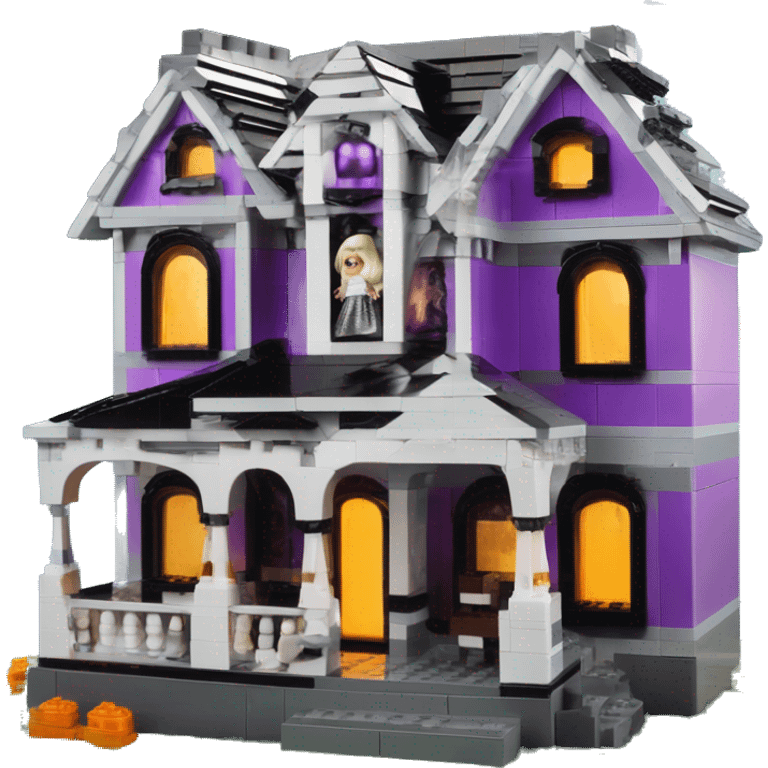 Lego barbie’s run-down frightening dangerous ghost ridden haunted dream house nightmare scenario moon emoji