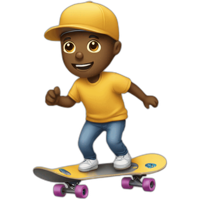 Chat avec un skateboard emoji