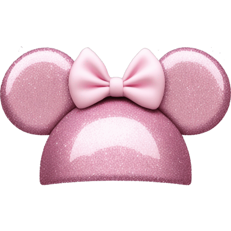 Pastel pink Minnie Mouse ears with glitter  emoji