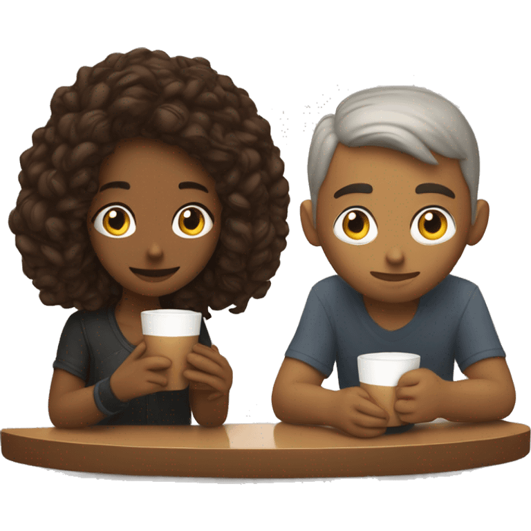 Me and my friend having coffee  emoji