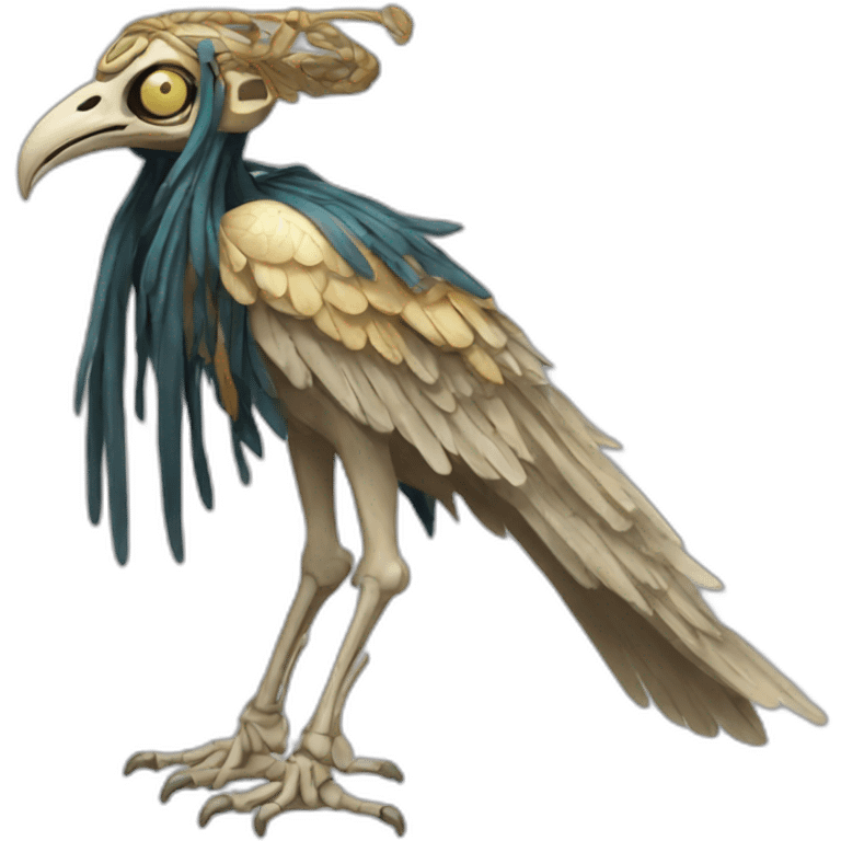 Eldritch Egyptian bird god skeleton emoji