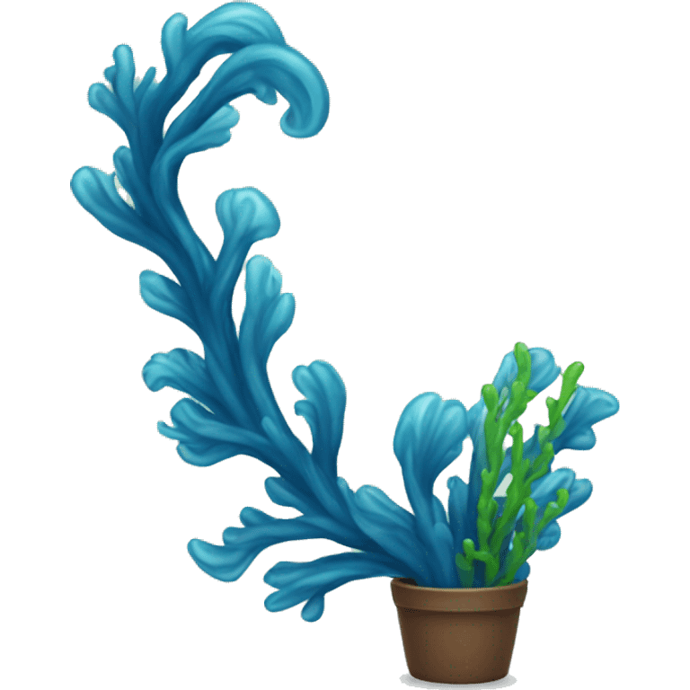 tall blue seaweed flowing emoji