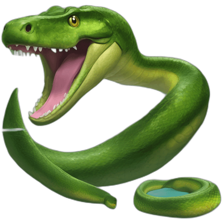 Titanoboa qui enroule un deinosuchus emoji