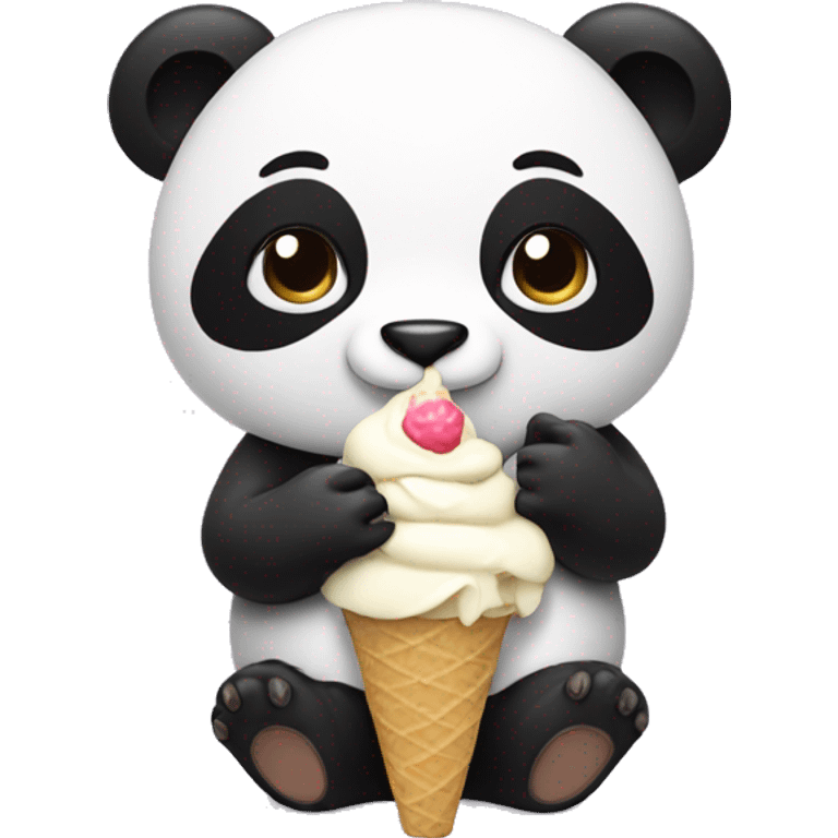 Panda eating ice cream emoji