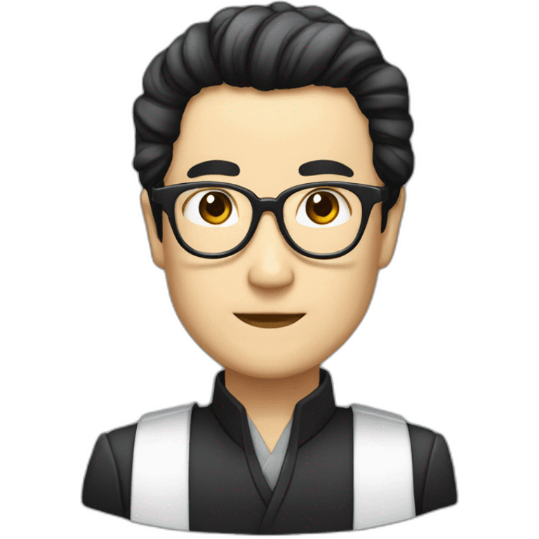 Tax increase glasses president Black hair Japanese emoji