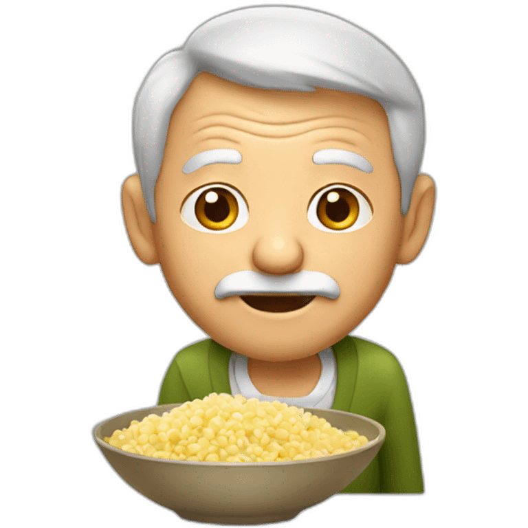 old man with bowl of salaf emoji