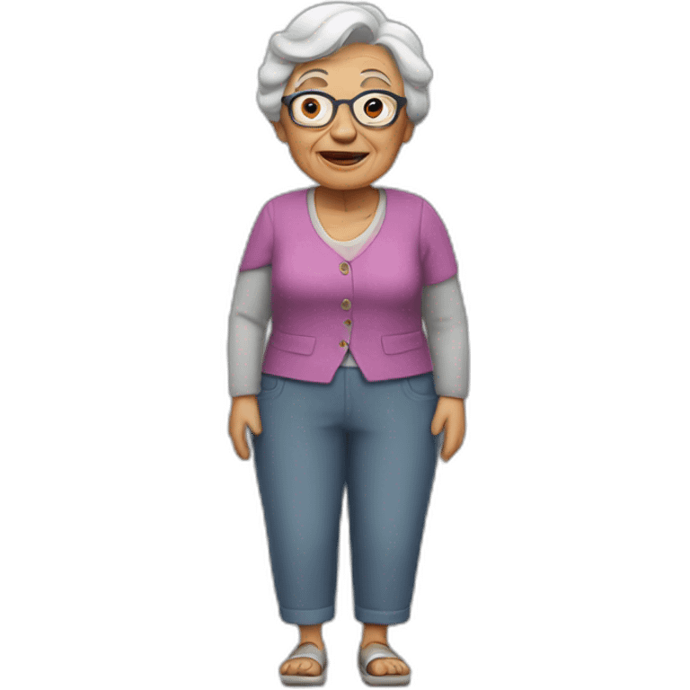 full grandmother in trousers emoji