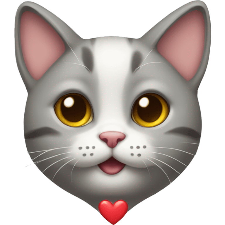 cute cat with a heart emoji