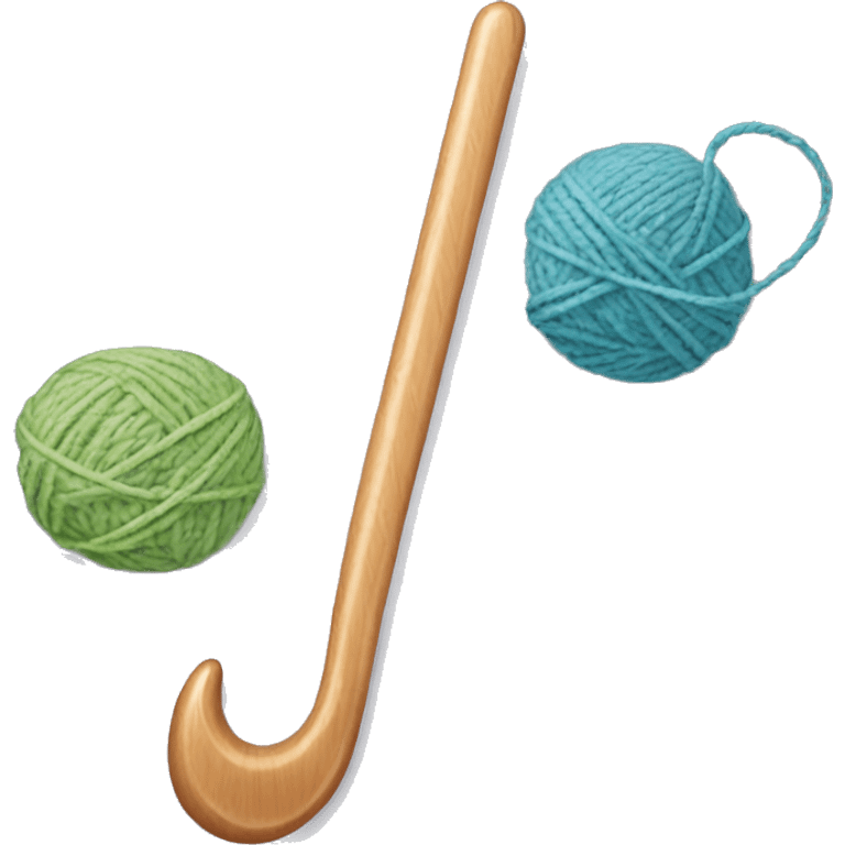 Crochet hook and yarn emoji