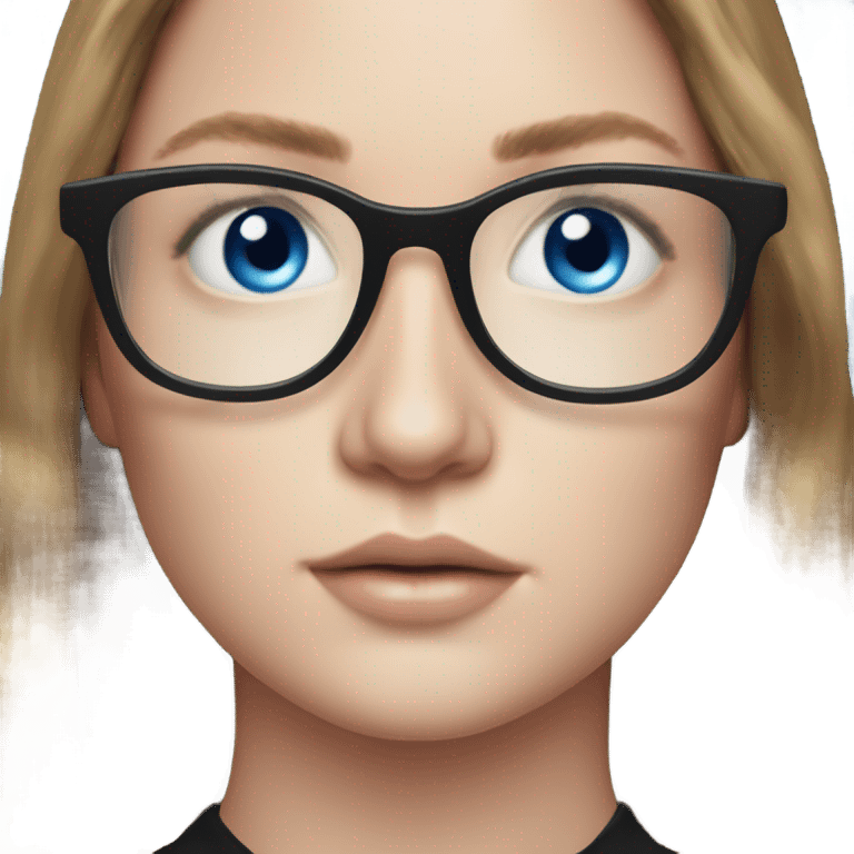 anna delvey blue eyes wearing glasses  emoji