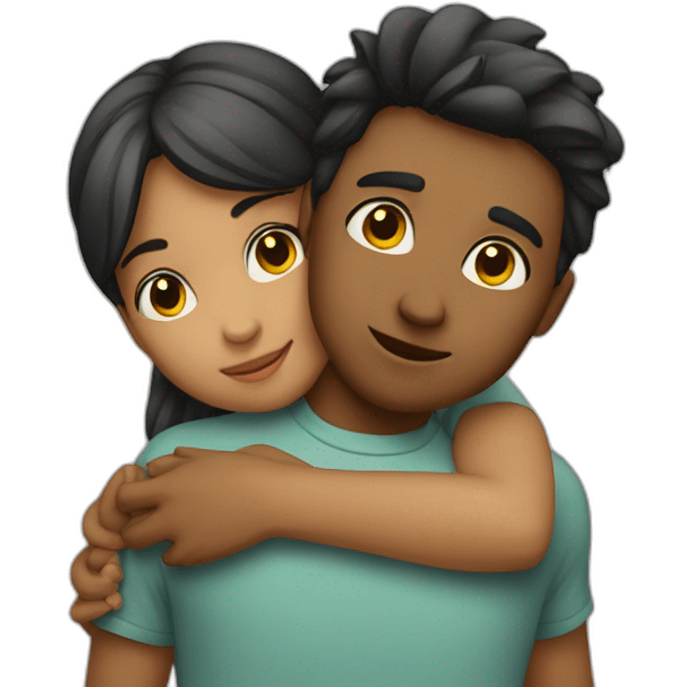 girl hugging boy emoji