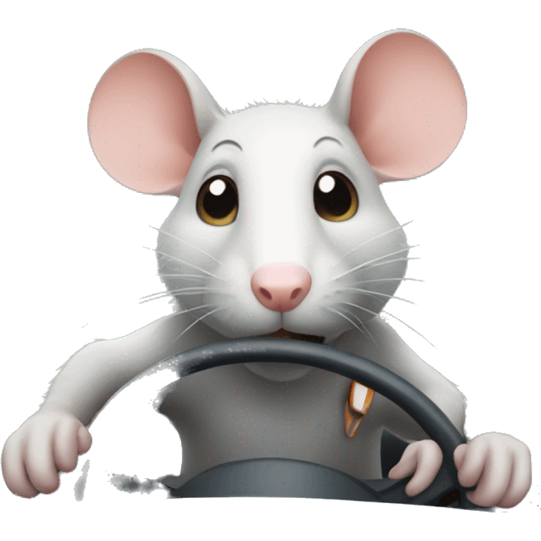 Cute rat driving  emoji