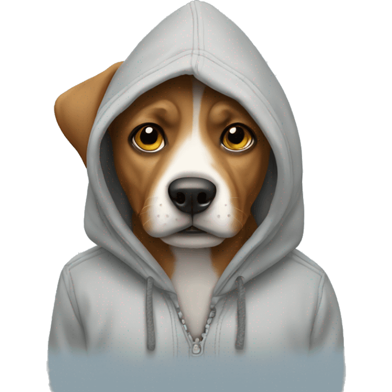 Dog wearing hoodie emoji